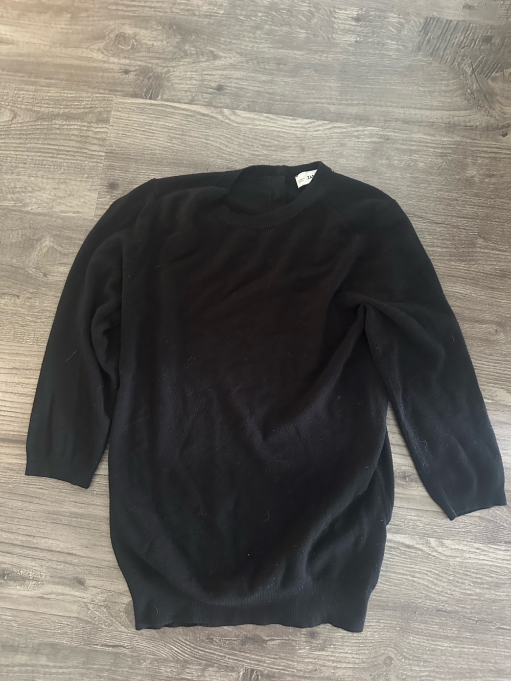 Zara Black Knit Crewneck Sweater